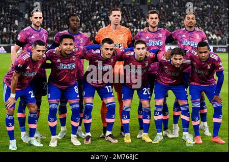 Turin, Italie. 07 janvier 2023. Joueurs de Juventus FC psoe pour une photo avant la série Un match de football entre Juventus FC et Udinese Calcio. Credit: Nicolò Campo/Alay Live News Banque D'Images