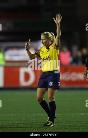 Cardiff, Royaume-Uni. 07th janvier 2023. L'arbitre Joy Neville en action. United Rugby Championship, Cardiff Rugby v Scarlets au BT Sport Cardiff Arms Park à Cardiff, pays de Galles, le samedi 7th janvier 2023. photo par Andrew Orchard/Andrew Orchard sports photographie/Alamy Live News crédit: Andrew Orchard sports photographie/Alamy Live News Banque D'Images