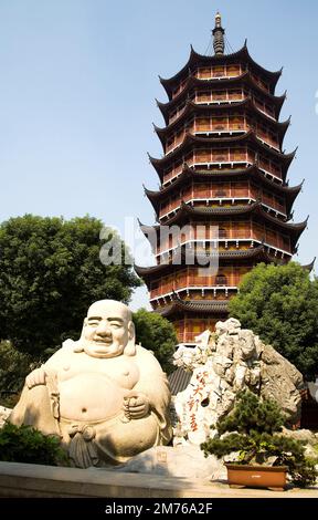 La province de Jiangsu, Suzhou, Chine,Temple Baoen Banque D'Images