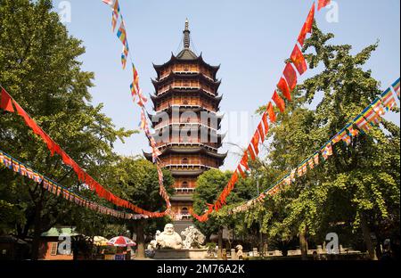 La province de Jiangsu, Suzhou, Chine,Temple Baoen Banque D'Images