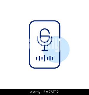 Application de podcast pour smartphone. Icône de ligne de contour pixel Perfect, modifiable Illustration de Vecteur