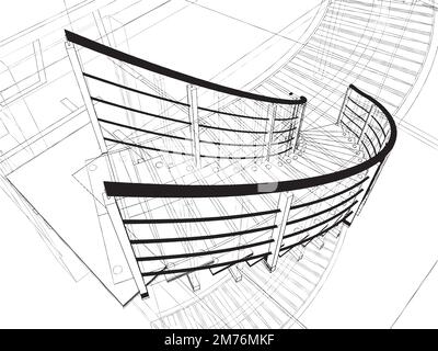 Escaliers en spirale abstraits Const Illustration de Vecteur