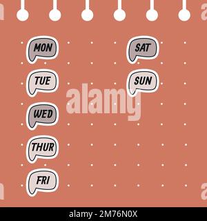 Collection de vecteur de page Cute Planner Illustration de Vecteur