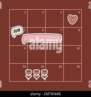 Collection de vecteur de page Cute Planner Illustration de Vecteur