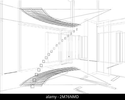 Escaliers en spirale abstraits Const Illustration de Vecteur