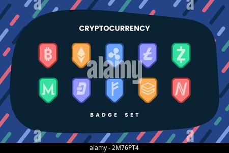 Ensemble de plusieurs crypto-monnaies vecteur de symbole d'argent électronique Illustration de Vecteur