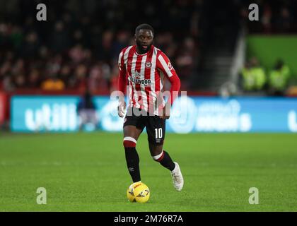 Londres, Royaume-Uni. 7th janvier 2023 ; Gtech Community Stadium, Brentford, Londres, Angleterre ; FA Cup football, Brentford versus West Ham United; Josh Dasilva de Brentford crédit: Action plus Sports Images/Alamy Live News Banque D'Images