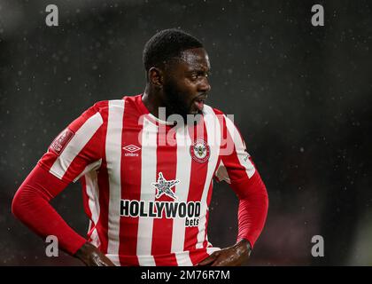 Londres, Royaume-Uni. 7th janvier 2023 ; Gtech Community Stadium, Brentford, Londres, Angleterre ; FA Cup football, Brentford versus West Ham United; Josh Dasilva de Brentford crédit: Action plus Sports Images/Alamy Live News Banque D'Images