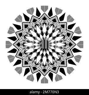 Motif de mandala noir sur fond blanc Illustration de Vecteur