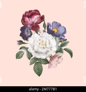 Belle main dessiné coloré roses vecteur Illustration de Vecteur