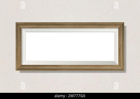 Maquette de cadre en bois sur un vecteur mural Illustration de Vecteur