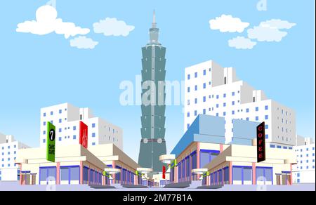 Taipei City, Taïwan, 25 août 2020 Taipei City Vector Design Illustration de Vecteur