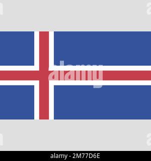 Drapeau national du pays de l'Islande. Drapeau islandais. Symbole de l'État islandais. Fête du travail. Journée de la République d'Islande. république parlementaire Illustration de Vecteur