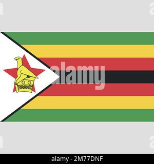 Zimbabwe Waving drapeau vecteur modifiable Illustration de Vecteur