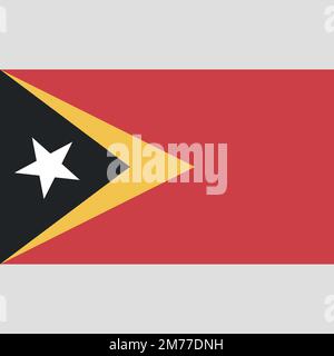 Drapeau du Timor oriental. Cotes, proportions et couleurs précises des éléments. Original et simple drapeau du Timor oriental vecteur isolé dans les couleurs officielles. Illustration de Vecteur