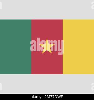 Drapeau national du Cameroun. Drapeau camerounais avec illustration vectorielle. Indicateur de qualité HD ou de haute qualité pour votre icône, votre arrière-plan et votre fond d'écran Illustration de Vecteur