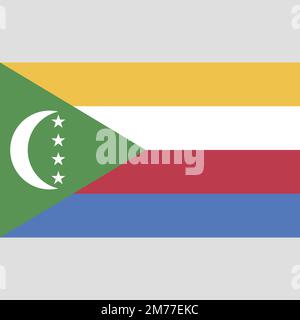 Drapeau national de l'Union des Comores, dans la taille originale, les couleurs et les proportions Illustration de Vecteur