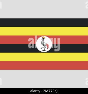 Original et simple drapeau ougandais vecteur isolé dans les couleurs officielles et proportion correctement Illustration de Vecteur