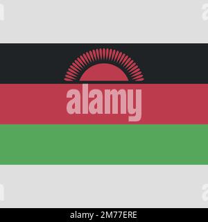 Original et simple Malawi présente drapeau isolé vecteur dans les couleurs officielles et proportion correctement Illustration de Vecteur