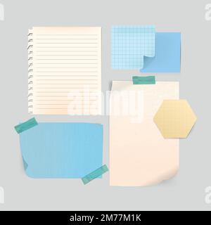 Collection vectorielle de modèle de papier de note vintage vierge Illustration de Vecteur