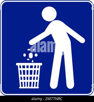 symbole ne pas détritus signe bleu illustration vectorielle Illustration de Vecteur
