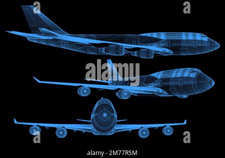 structure de l'avion pour la technologie de balayage Illustration de Vecteur