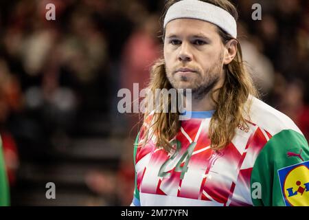 Copenhague, Danemark. 07th janvier 2023. Mikkel Hansen (24) du Danemark vu lors du match d'essai de la coupe Norlys entre le Danemark et l'Arabie saoudite à la Royal Arena de Copenhague. (Crédit photo : Gonzales photo/Alamy Live News Banque D'Images