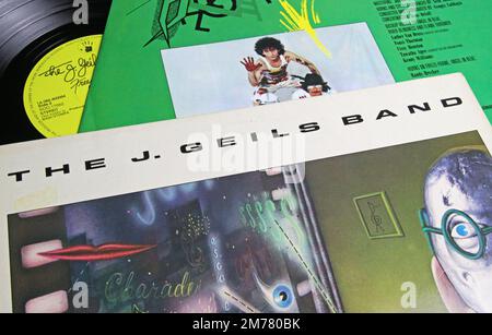 Viersen, Allemagne - 9 novembre. 2022: Gros plan de la couverture en vinyle isolée de l'album J Geils Band Freeze Frame Banque D'Images