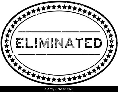 Grunge noir éliminé mot ovale joint en caoutchouc timbre sur fond blanc Illustration de Vecteur