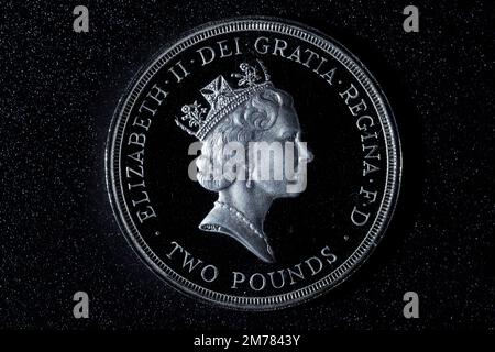 1986 argent épreuve Jeux du Commonwealth £2 pièce commémorative Banque D'Images