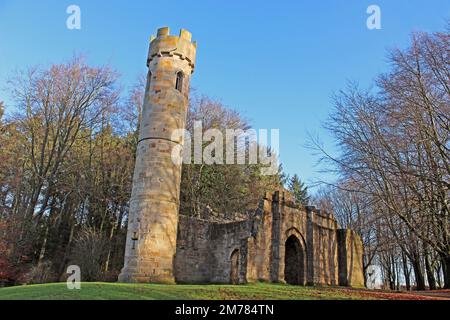 Folly Gothique à Hardwick Park, Durham, Royaume-Uni Banque D'Images