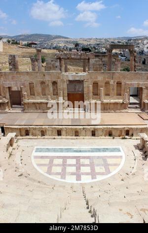 North Theatre of Jerash, Jordanie Banque D'Images