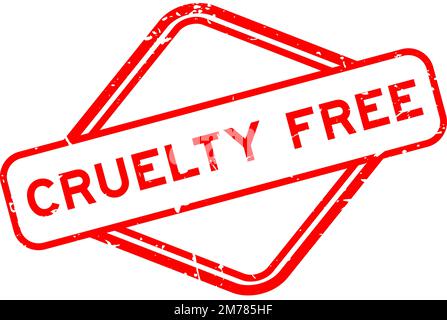 Grunge rouge cruauté sans mot caoutchouc cachet sur fond blanc Illustration de Vecteur