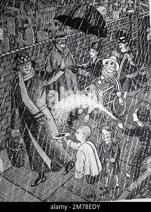 Tirzah Garwood - Penny pour le Guy - les enfants ont accueilli un passant pour l'argent en reconnaissance de leur effort créatif. Tradition britannique perdue depuis longtemps. Banque D'Images