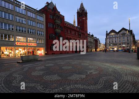 Le Rathaus (hôtel de ville) Marketplaz, Bâle-Ville, canton de Bâle-Ville, Suisse, Europe. Banque D'Images