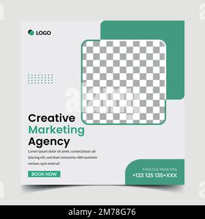 Modèle de bannière Web et de post-conception de médias sociaux d'agence de marketing numérique. Illustration de Vecteur