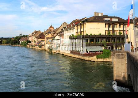 Rhin, la ville de Rheinfelden, Argovie, Suisse, Europe Banque D'Images