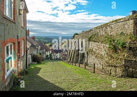 Gold Hill Shaftesbury dans Dorset Angleterre Banque D'Images