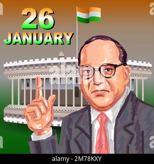 Happy Republic Day - Baba Saheb Ambedkar Banque D'Images