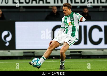 ROTTERDAM, PAYS-BAS - JANVIER 8 : Liam van Gelderen du FC Groningen pendant le match néerlandais Eredivisiie entre Excelsior et FC Groningen à Van Dongen de Roo Stadion sur 8 janvier 2023 à Rotterdam, pays-Bas (photo de Hans van der Valk/Orange Pictures) Banque D'Images