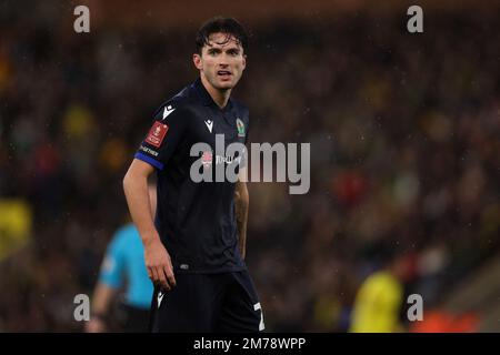 Carrow Road, Norwich, Norfolk, Royaume-Uni. 8th janvier 2023. FA Cup football, Norwich contre Blackburn Rovers; Lewis Travis de Blackburn Rovers crédit: Action plus Sports/Alamy Live News Banque D'Images