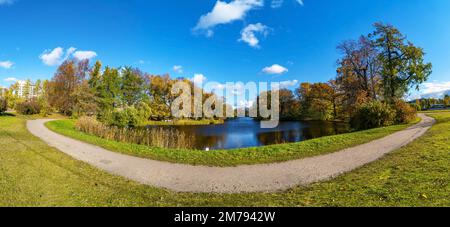 Paysage d'automne avec arbres . Île d'Elagin . Saint-Pétersbourg. Banque D'Images