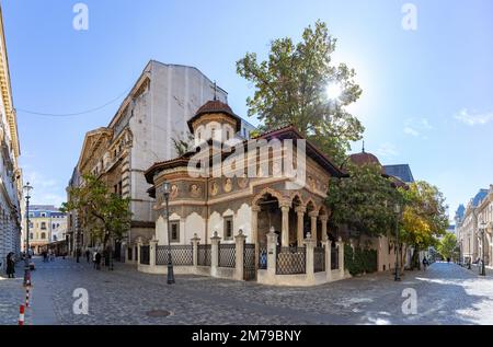 Une photo de l'église du monastère de Stavropoleos. Banque D'Images