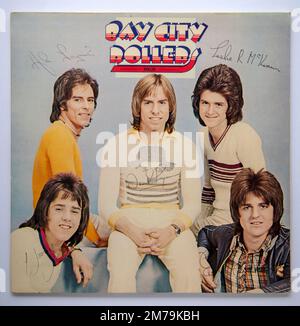 LP couverture de l'album de The Rollin par The Bay City Rollers, sorti en 1974 Banque D'Images