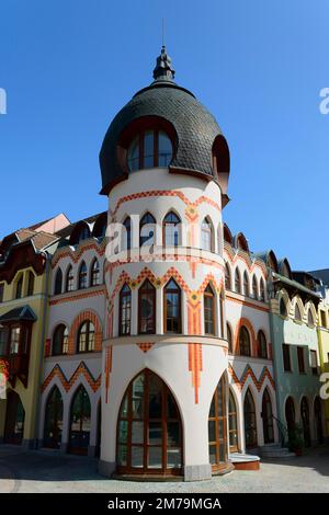 Maison sur la place de l'Europe, Nadvorie Europy, Komarno, Komarom, Komorn, Nitriansky kraj, Slovaquie Banque D'Images