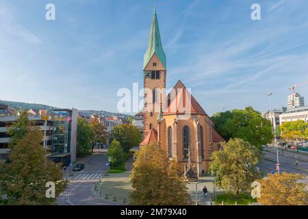 Leonhardskirche, Bohnenviertel, Leonhardsviertel, Stuttgart, centre-ville, Bundstrasse 14, parking de plusieurs étages Zoeblin, Bade-Wurtemberg, Allemagne Banque D'Images