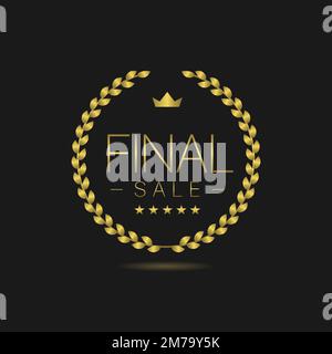 Solde ensemble d'étiquettes pour couronne de Laurier doré Illustration de Vecteur