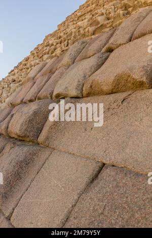 Détail de la pyramide de Khafre à Gizeh, Égypte Banque D'Images