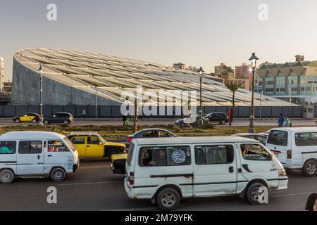 ALEXANDRIE, EGYPTE - 1 FÉVRIER 2019 : Bibliotheca Alexandrina (Bibliothèque moderne d'Alexandrie) à Alexandrie, Egypte Banque D'Images