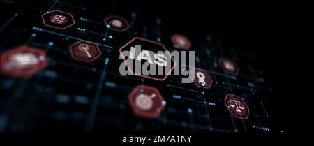 Normes comptables internationales IAS. États financiers médias mixtes Banque D'Images